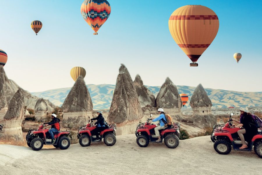 Join the 2-hour Cappadocia Sunset ATV Quad Tour and ride through valleys, fairy chimneys, and panoramic viewpoints. A thrilling off-road adventure with unforgettable views!